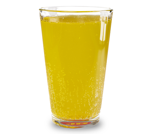 Ein Glas Fanta mit Kohlensäure